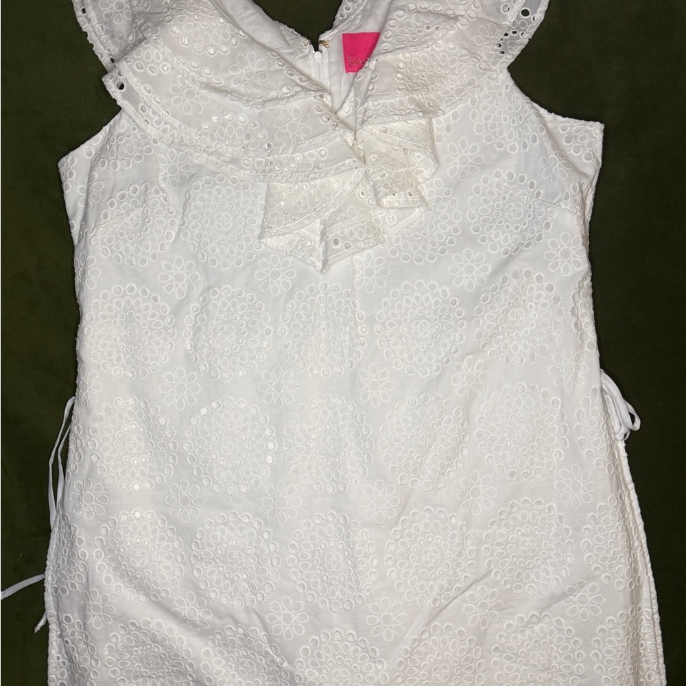 Lilly Pulitzer Emiline Romper Resort White Eyelet Sleeveless Size 14
